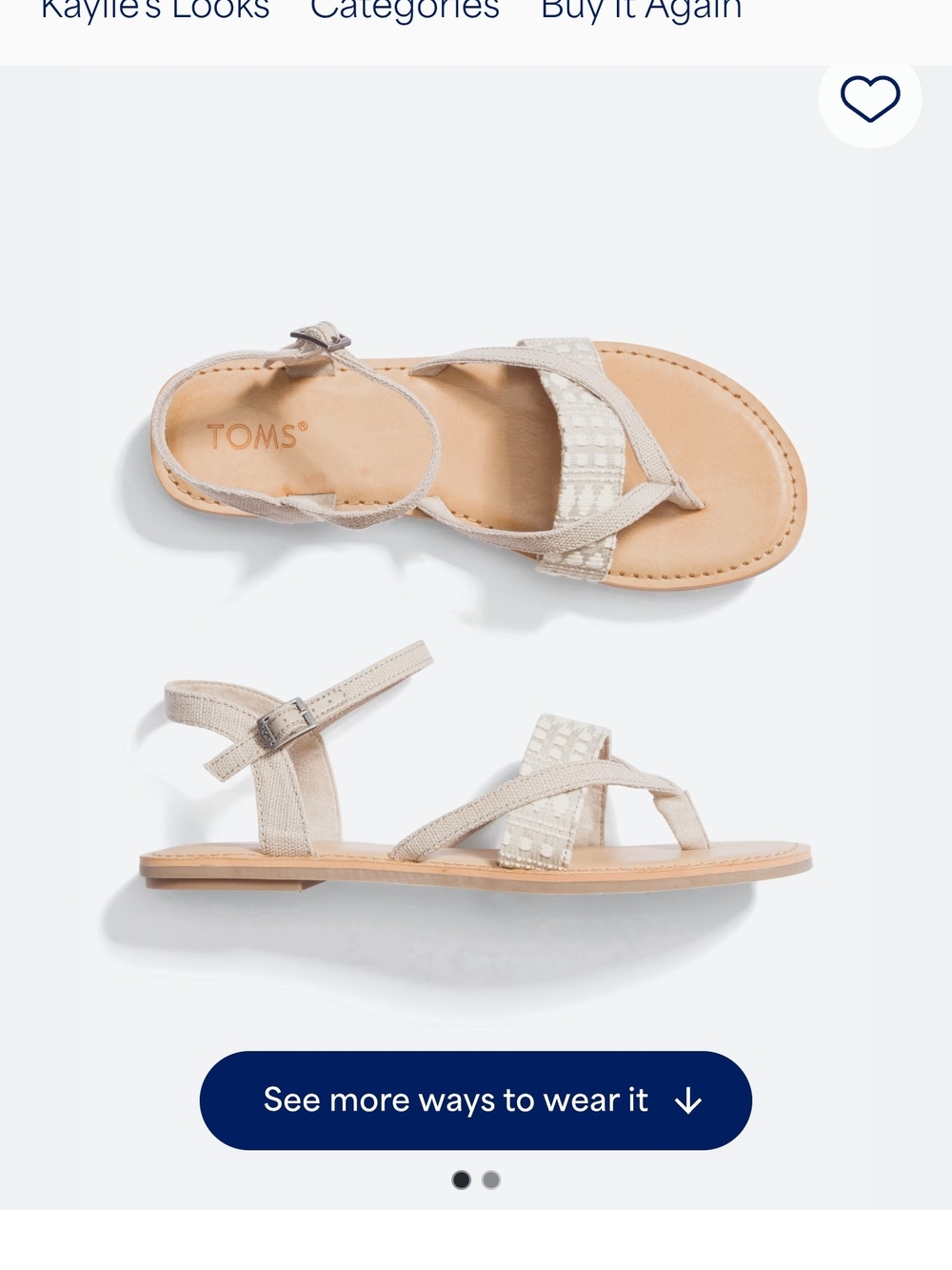 TOMS Beige Strappy Women’s Sandals